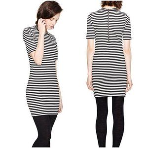 Aritzia Sunday Best Striped Mini Dress 8 Black White Exposed Zipper Andy Warhol
